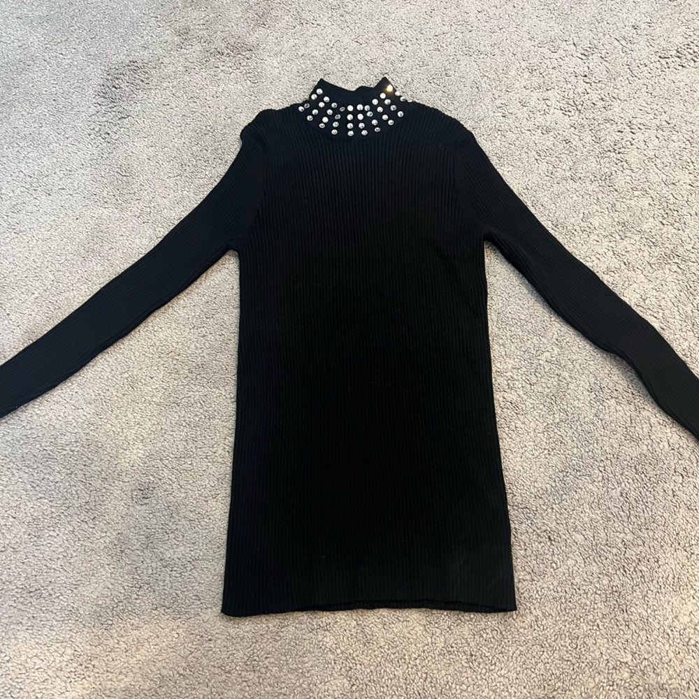 Cartise size large black studded turtleneck